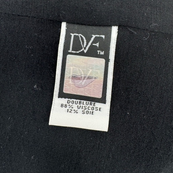 Diane von Furstenberg Barbie Lace Overlay Stretch Dress - Ivory Black - Size 10 - Picture 10 of 13